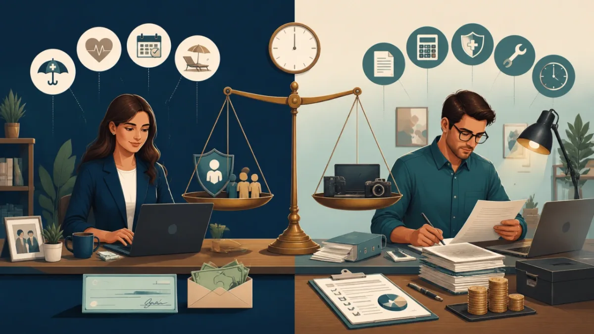 Comparison of W-2 employment and 1099 contract work at the same hourly rate