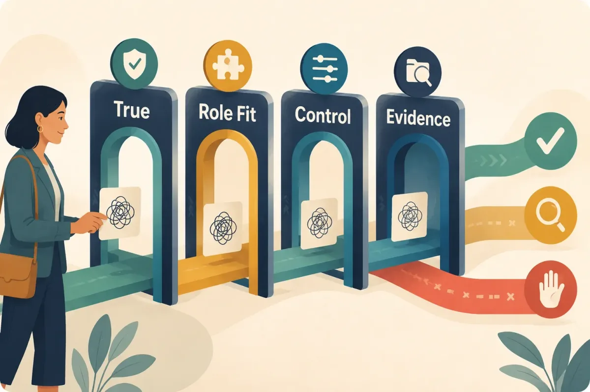 A candidate checks an interview weakness for truth, role fit, control, and evidence.