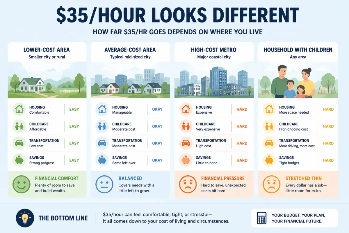 How $35 an hour feels different in low-cost and high-cost areas