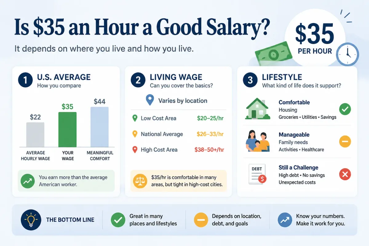 Three ways to judge whether $35 an hour is a good salary