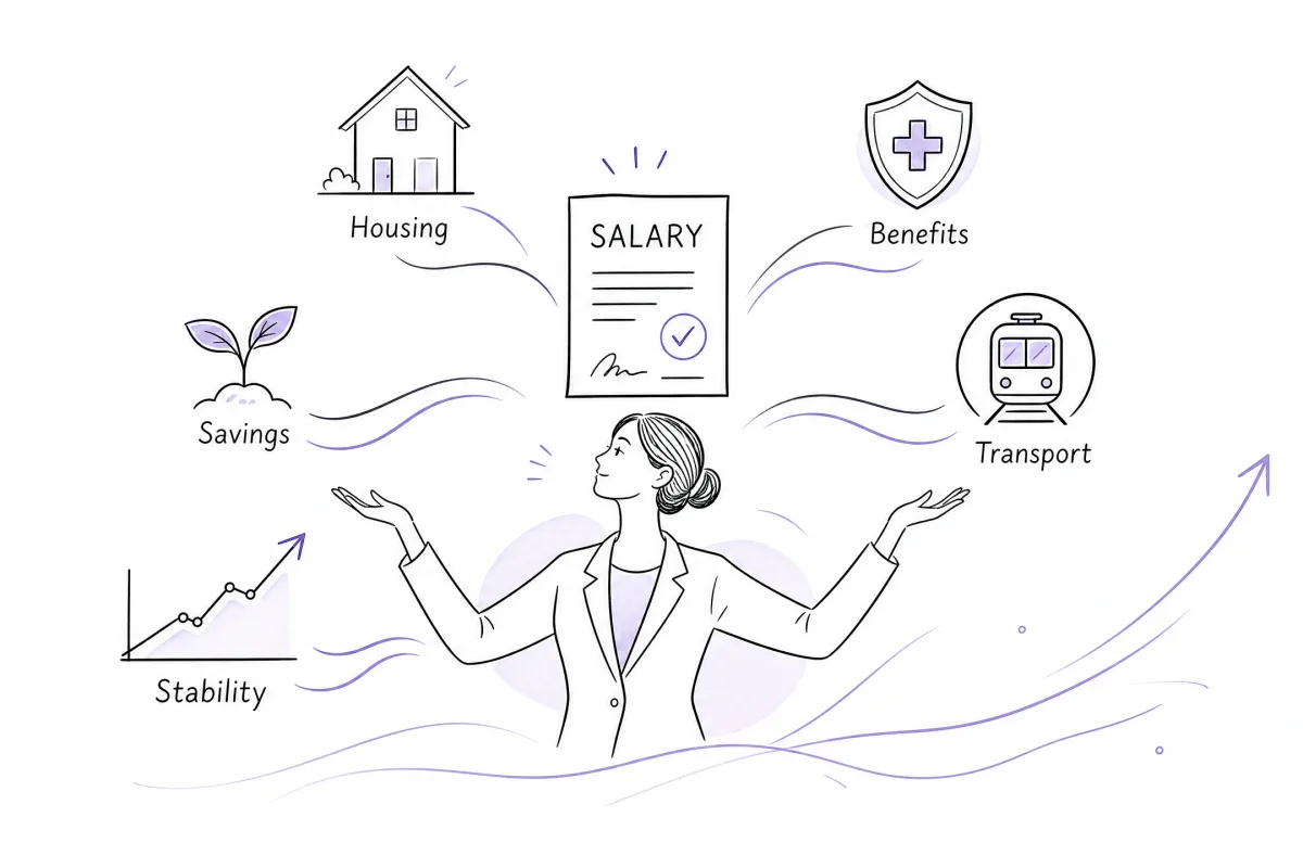 Five factors for deciding whether a $60K salary fits a person’s costs and goals.