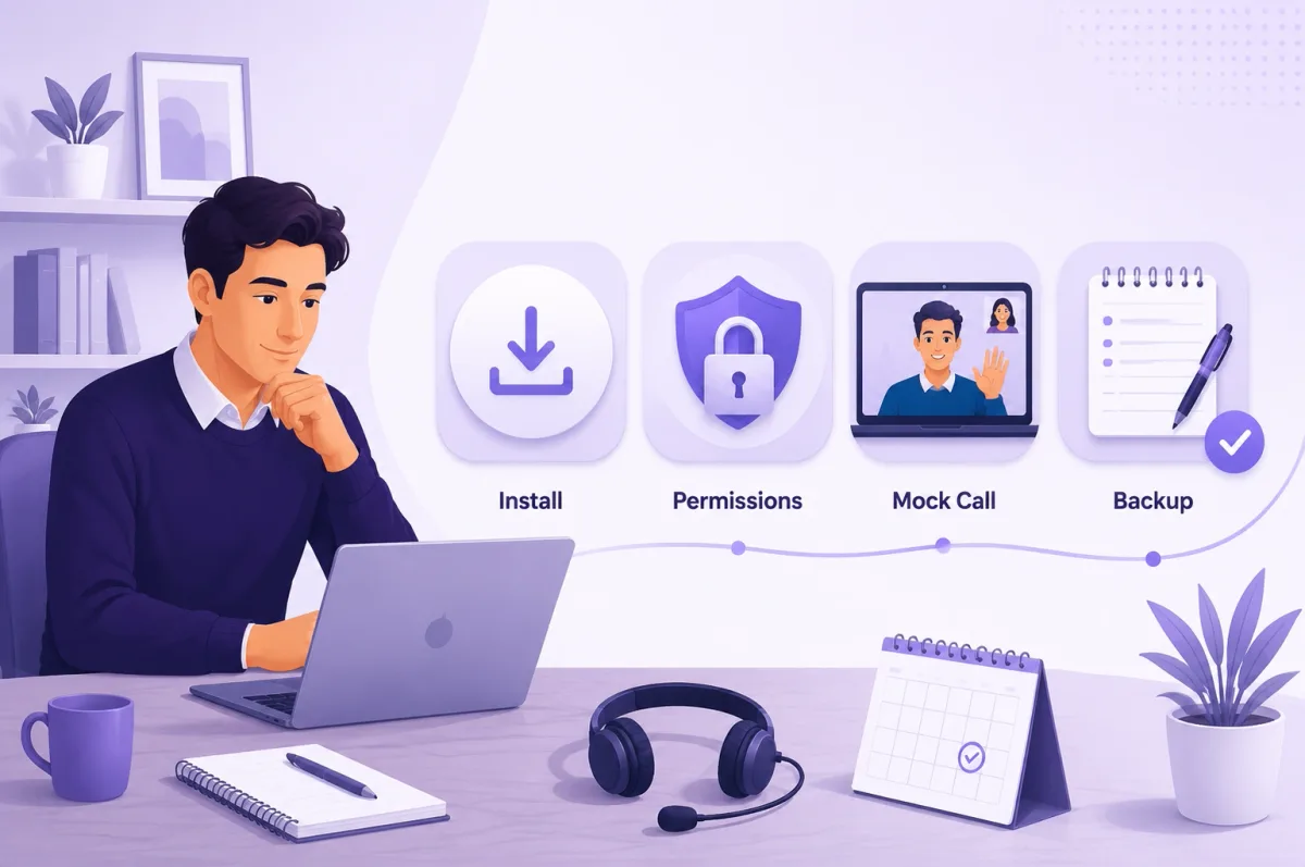 Setting up an AI interview assistant on Mac before a mock call