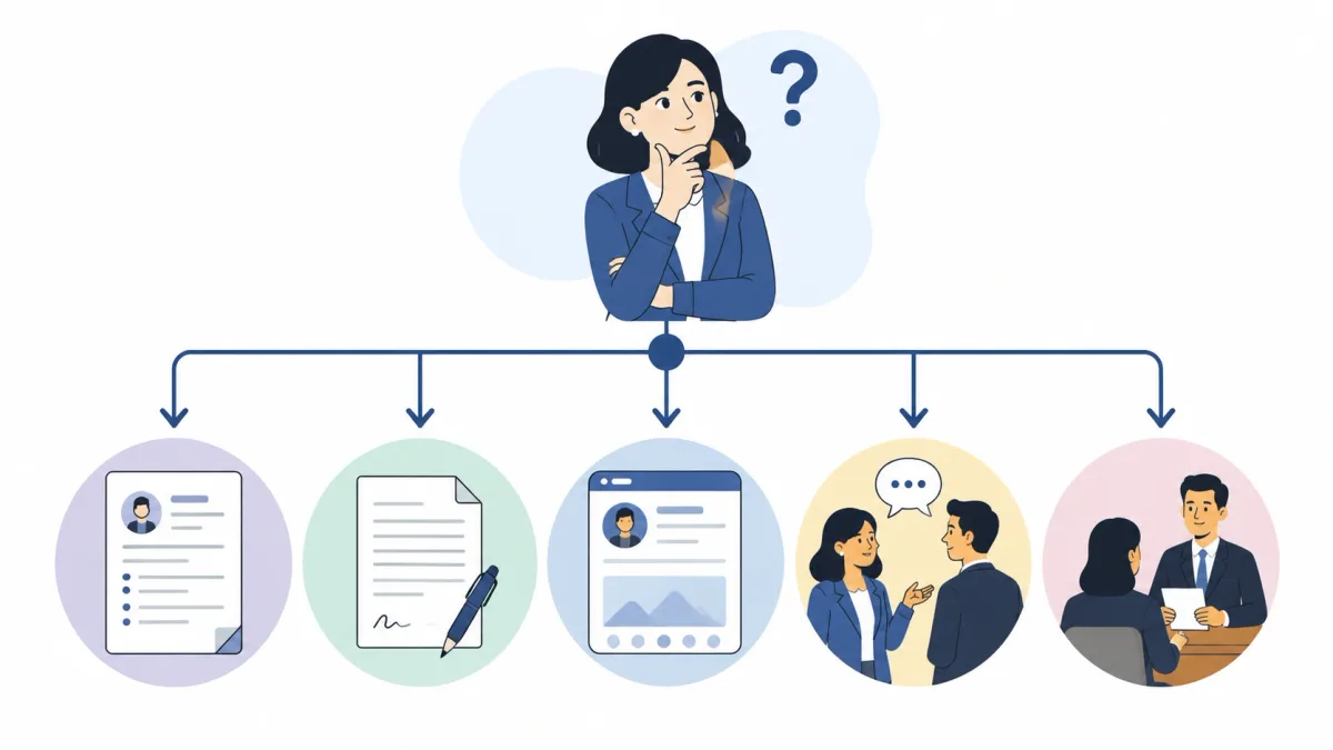Decision map for explaining an employment gap across different job-search channels