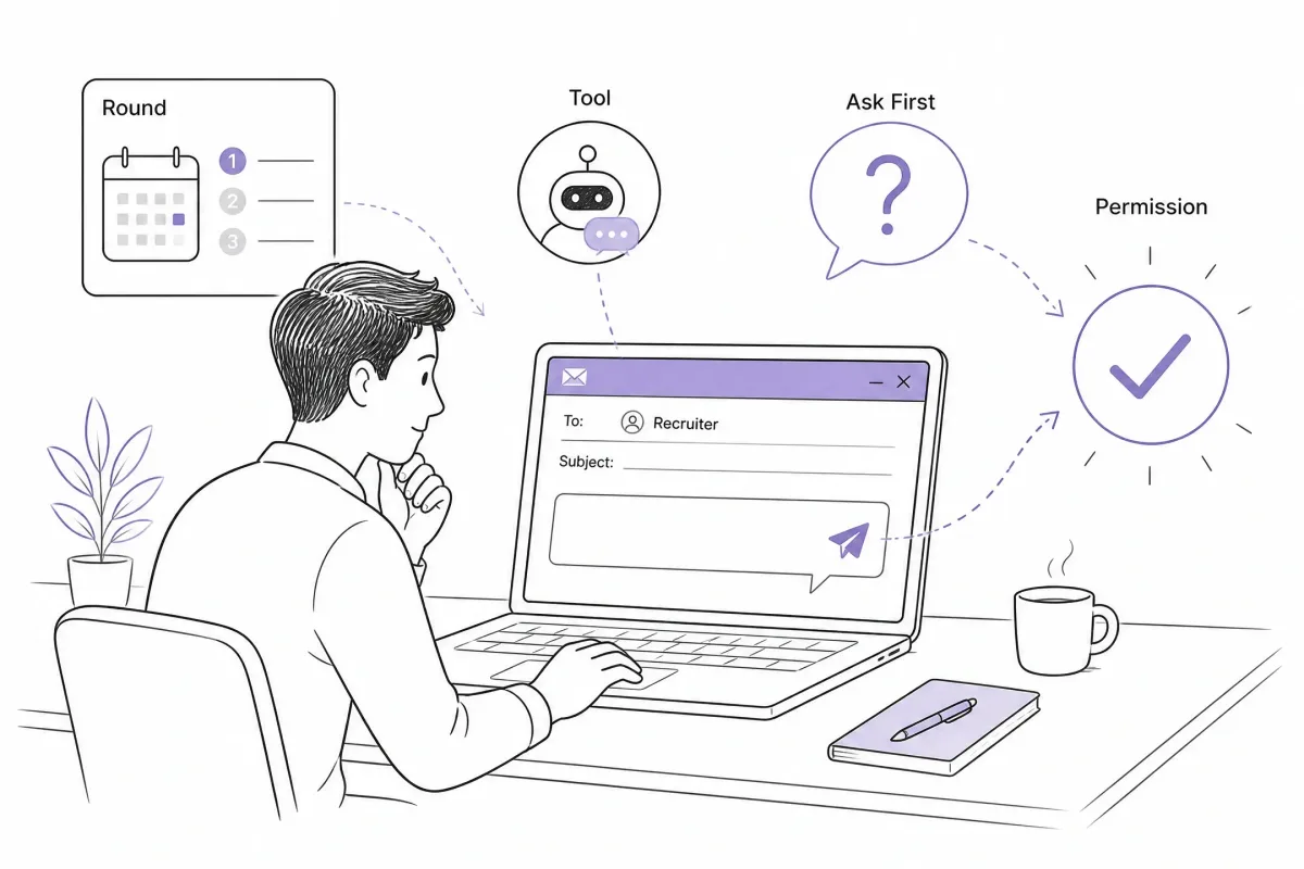 Job seeker asking a recruiter to confirm whether AI tools are allowed in an interview round.