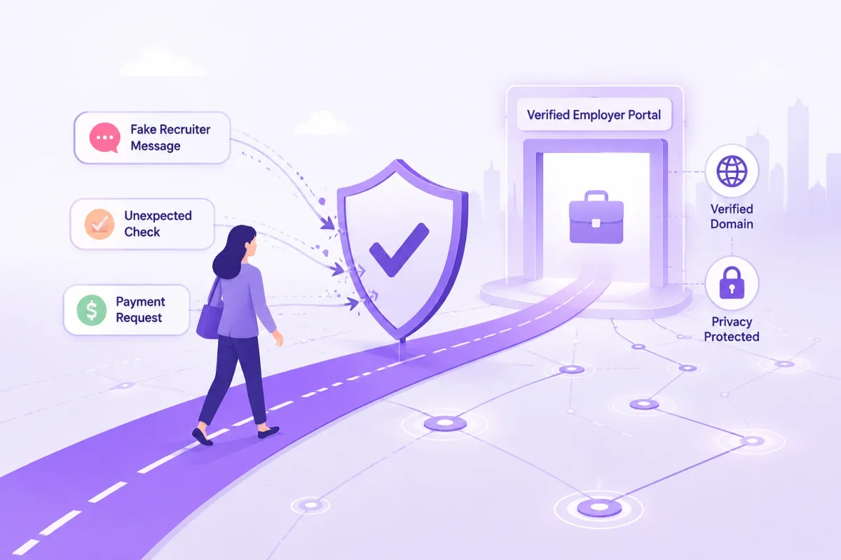 A protected pathway helps job seekers verify official sites, avoid fees, and safeguard personal data.