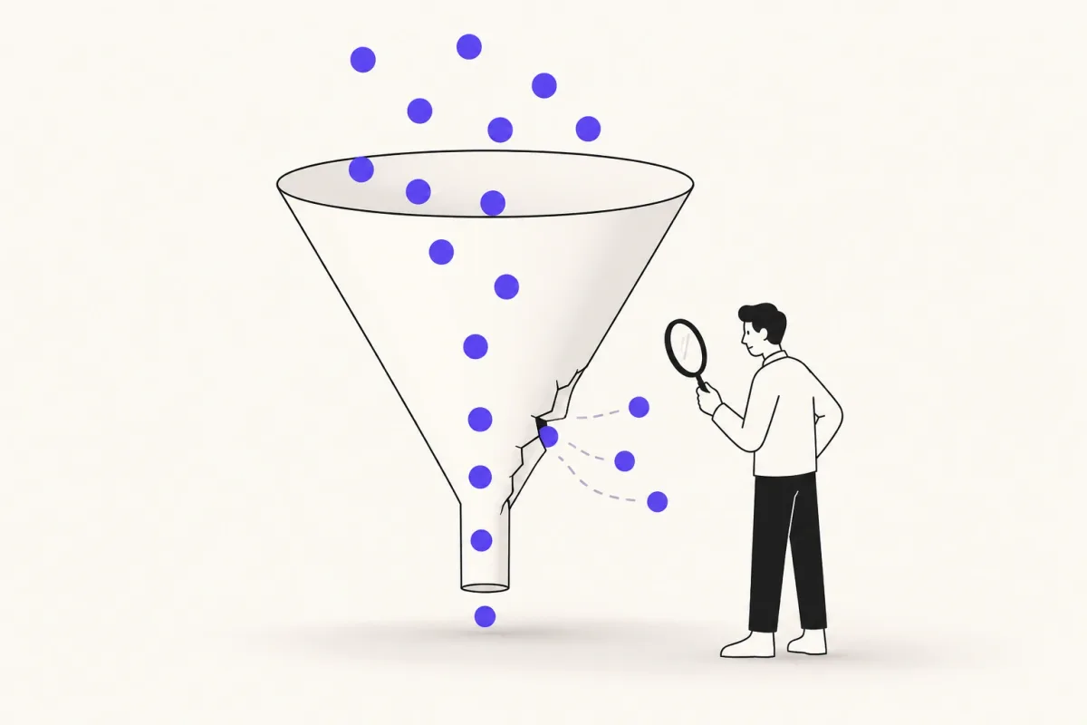 Job seeker examining where candidates leak out of an interview funnel