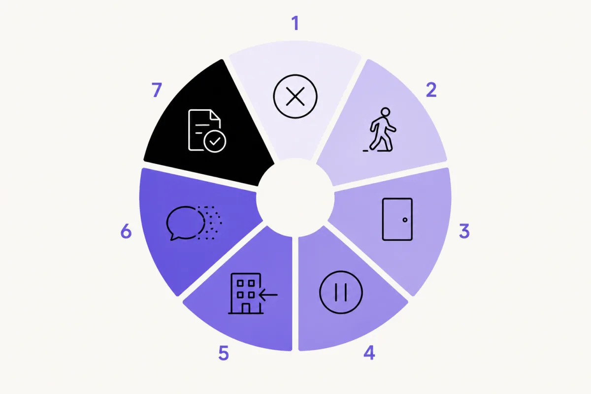 Seven distinct exit reasons to track when an interview process ends without an offer