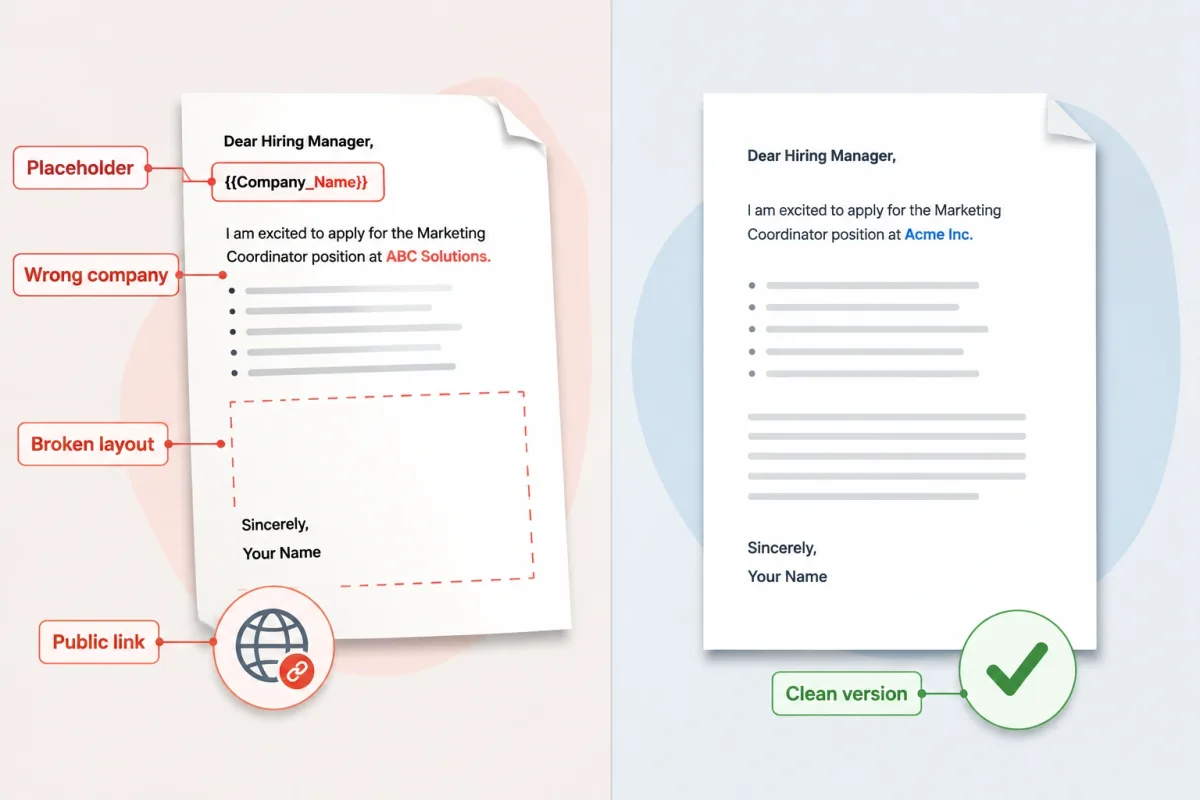 Common mistakes to avoid in a Google Docs cover letter template