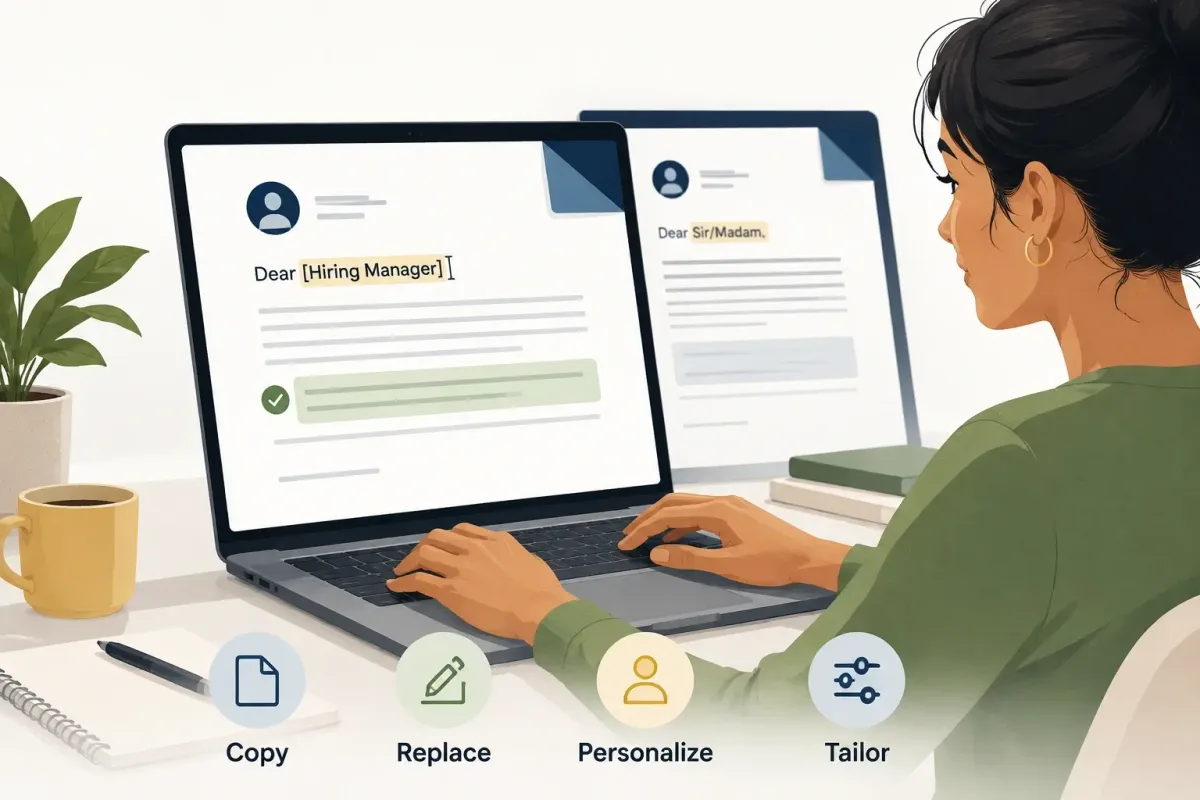 Four steps for customizing a Google Docs cover letter template