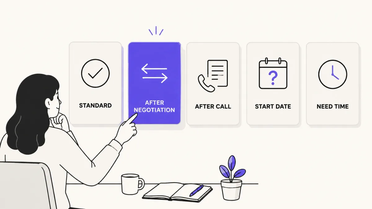 Five job offer acceptance email templates for different offer situations