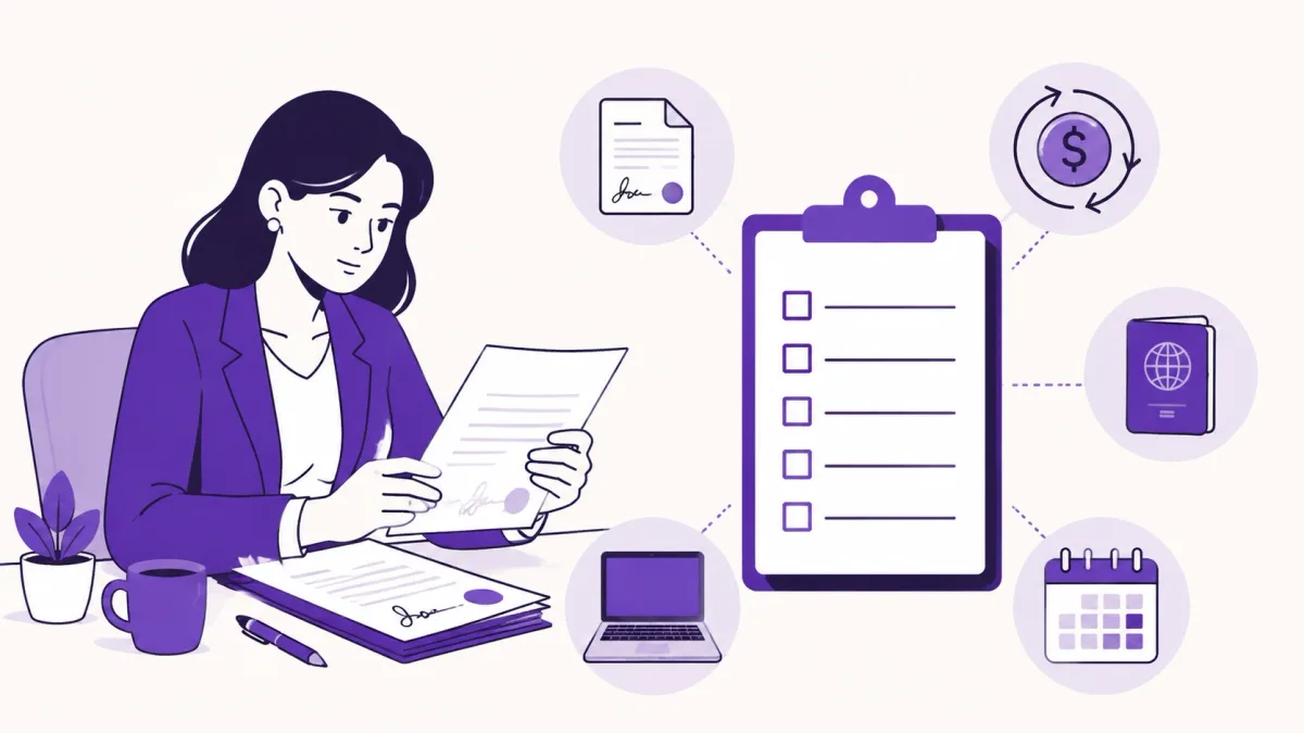Checklist of documents and obligations to review before withdrawing an accepted job offer
