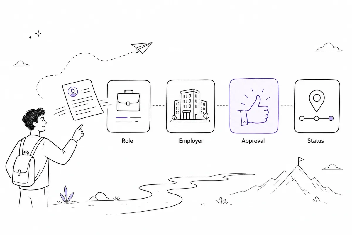 Job seeker tracking the role, employer, approval, and status of a recruiter submission