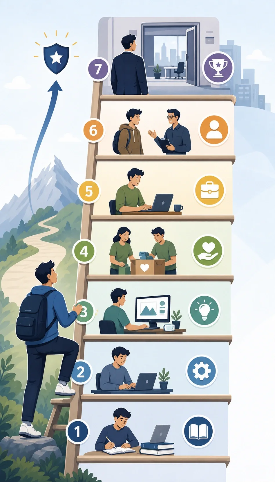 Experience substitution ladder showing ways to build proof before getting hired