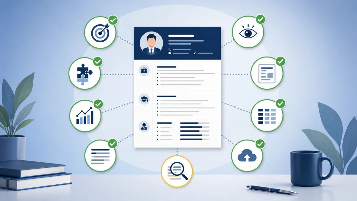 Eight-part final quality check for a resume