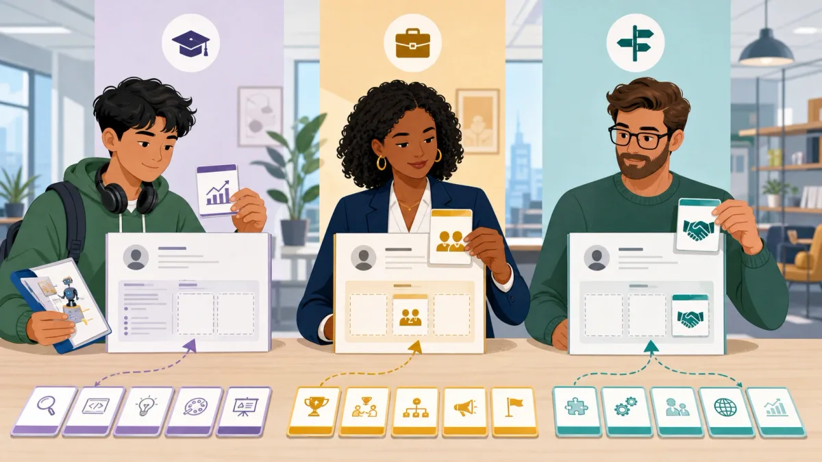Resume evidence options for students, professionals and career changers