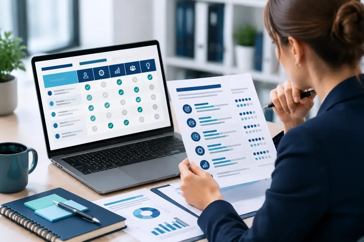 Candidate matching job requirements with experience in a qualification matrix