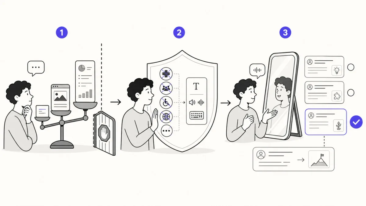 Candidate checking application scope, privacy, accessibility, and AI-answer authenticity