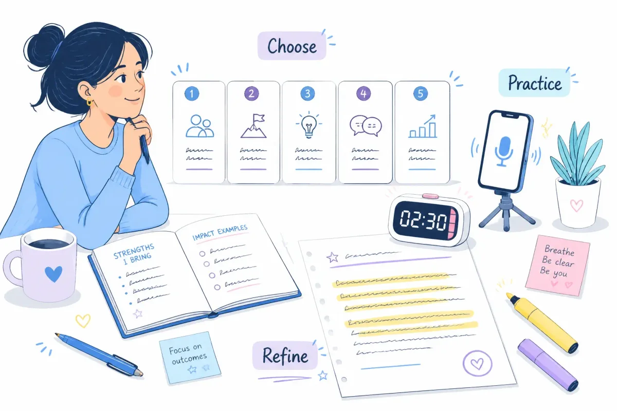 Practical manager interview preparation plan using selected questions, spoken practice, and answer refinement.