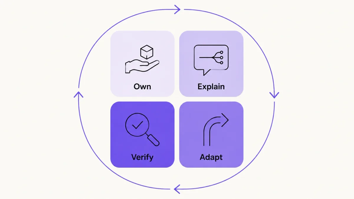 Four habits for AI-enabled interview rounds: own, explain, adapt, and verify