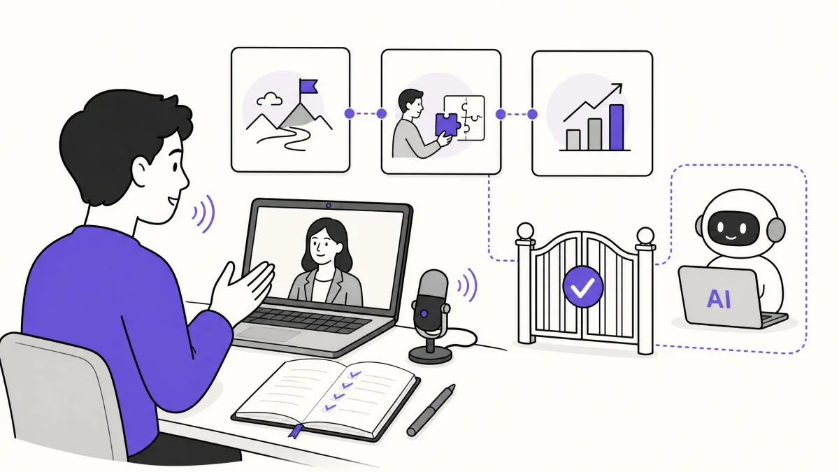 Preparing interview evidence and using AI only with permission
