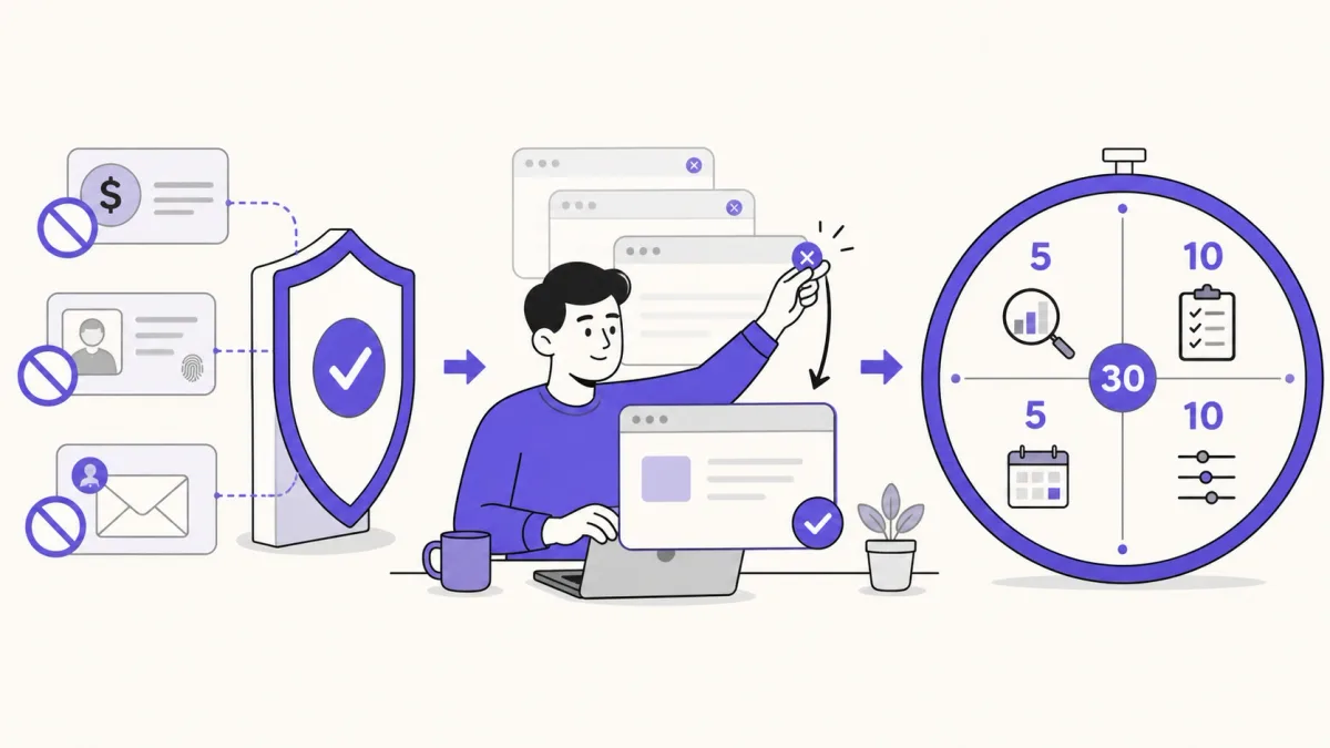 Job search safety checks followed by a 30-minute reset plan