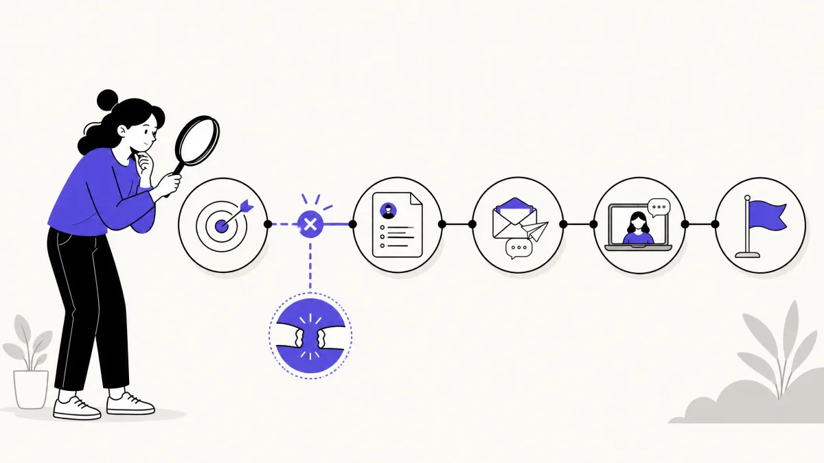 Job seeker diagnosing the first bottleneck in a job search pipeline
