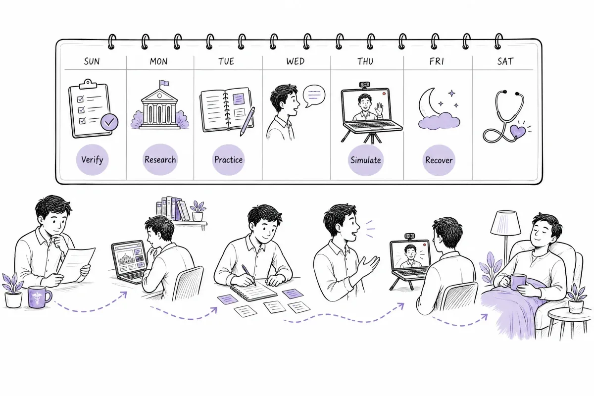 Seven-day preparation journey for a LECOM medical school interview