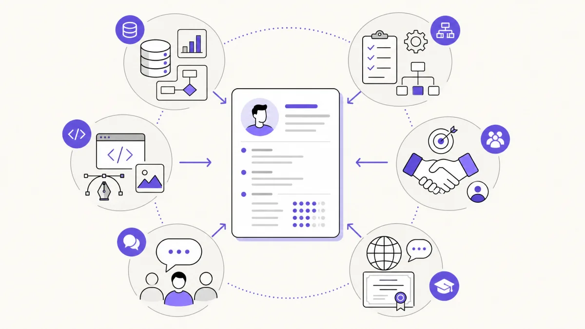 Resume skill categories organized by professional domain