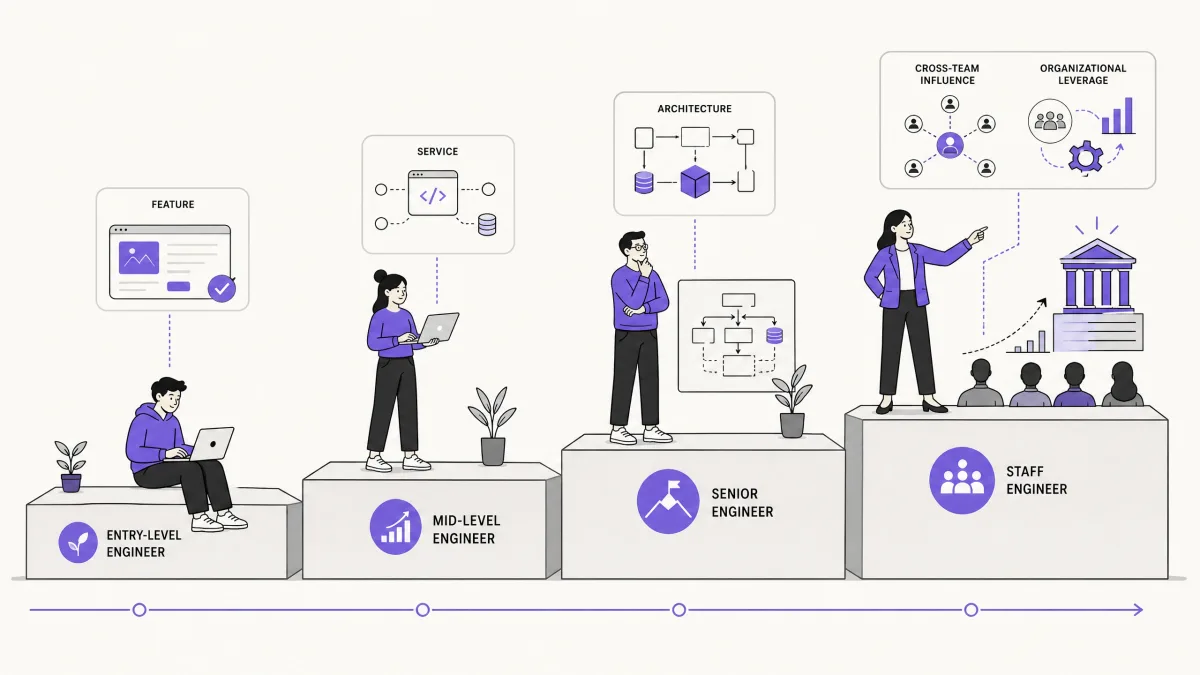 Evidence expectations from entry-level to staff software engineer roles