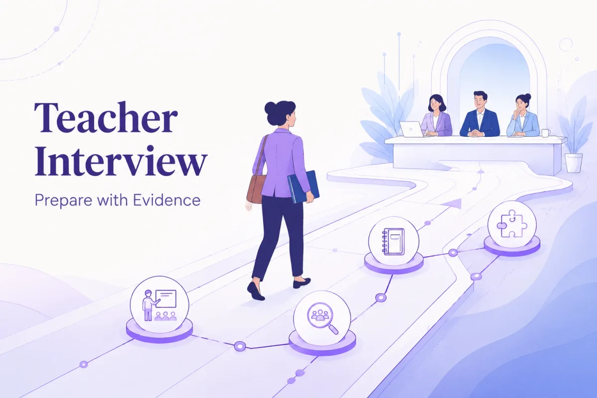 Teacher candidate following a preparation pathway toward a school interview panel