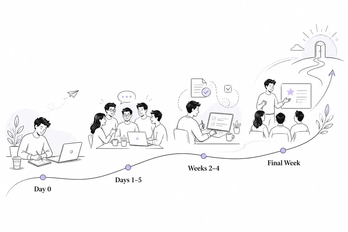 Internship action plan from day zero through the final week