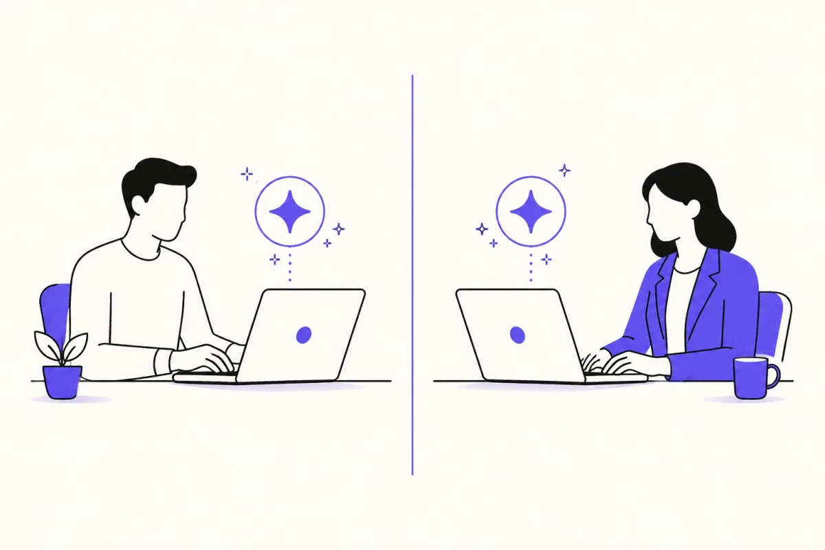 Job candidate and recruiter both using AI tools during the hiring process
