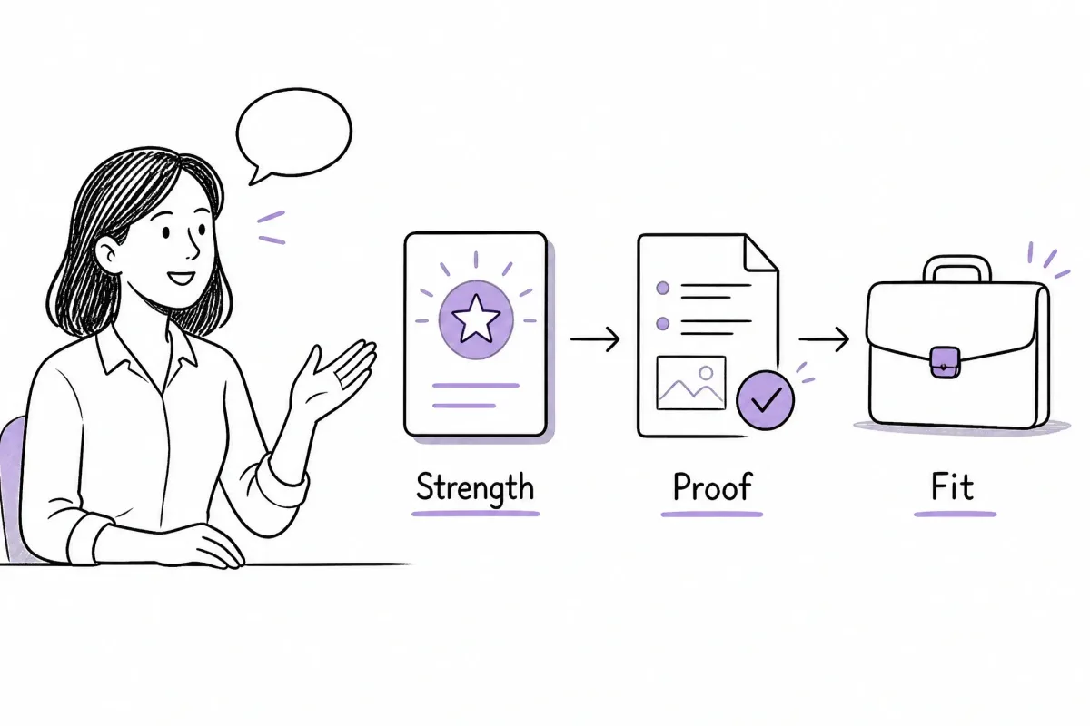 Strength–Proof–Fit structure for answering the biggest strength interview question