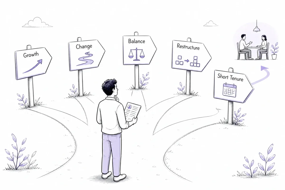 Common reasons for leaving a job shown as different career paths