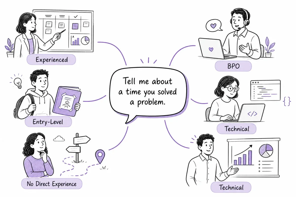 Different candidate situations requiring tailored interview answers